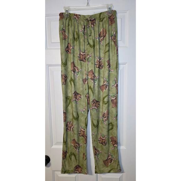 Star Wars Pajamas Mens Baby Yoda PJ Bottoms Lounge Jogger Pants Size M NWT Green - Picture 1 of 5